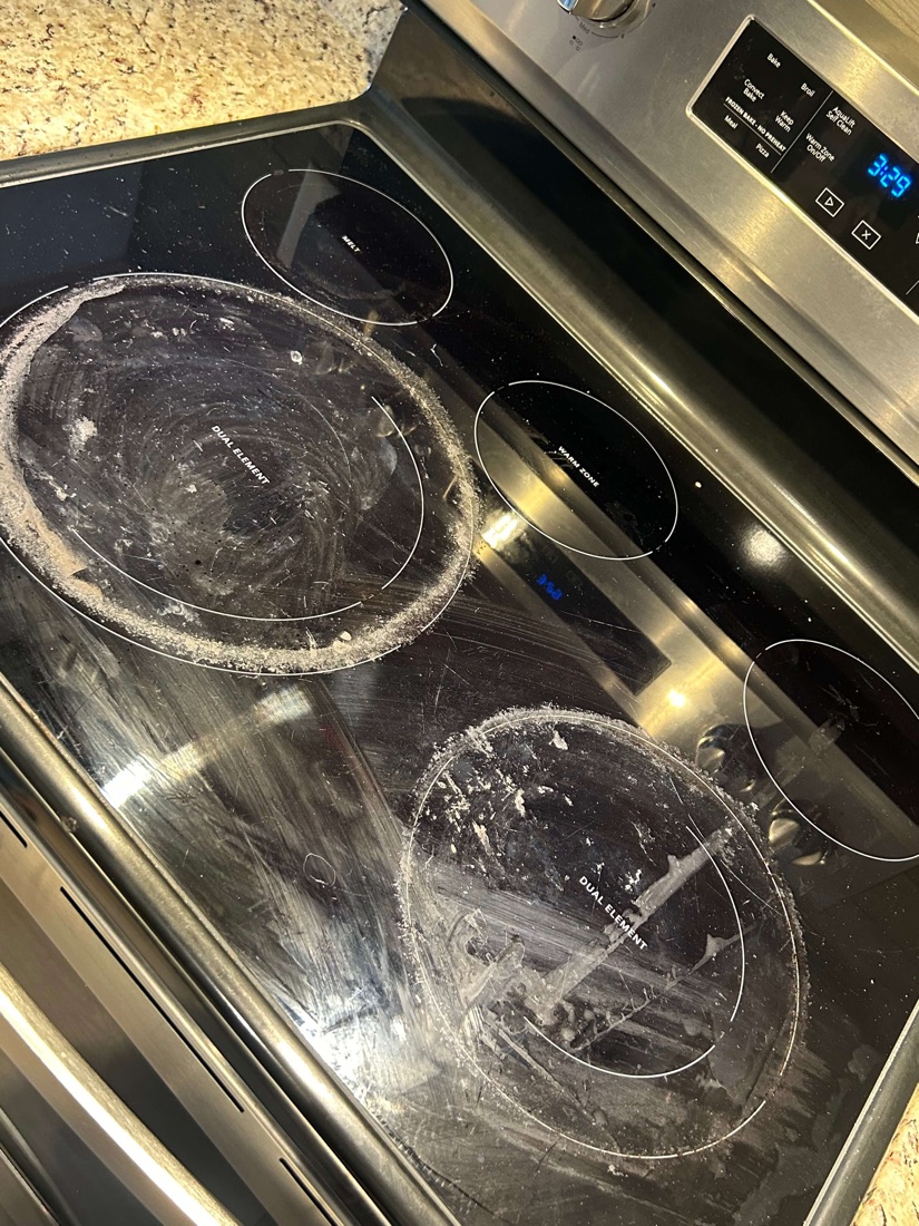 Stovetop before cleaning